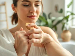 Elegancki flakon perfum Paco Rabanne pour homme na marmurowym blacie w stylowej, męskiej garderobie.